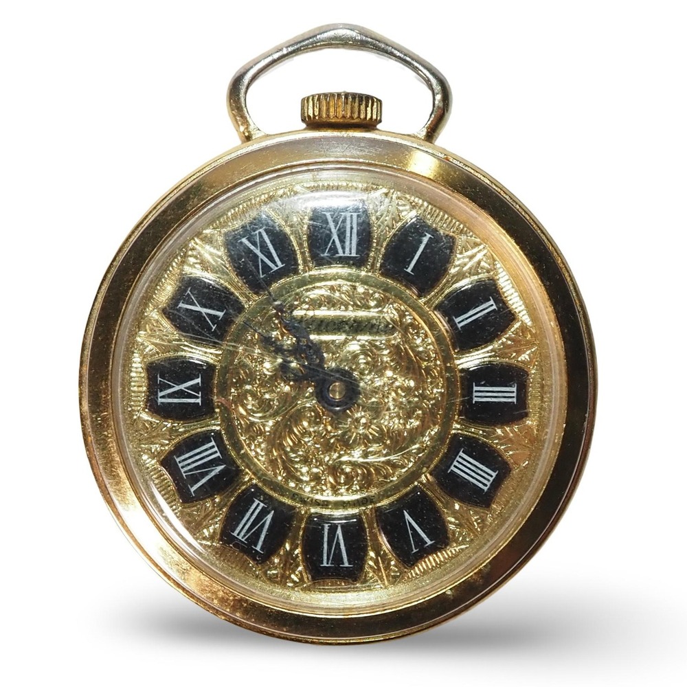 Vintage Lucerne Swiss 17 Jewel Mechanical Pendant Pocket Watch Roman Numeral
